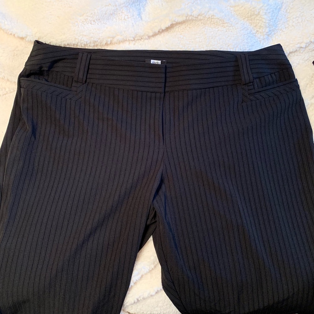NWOT Studio 1940 black striped dress slacks 26W